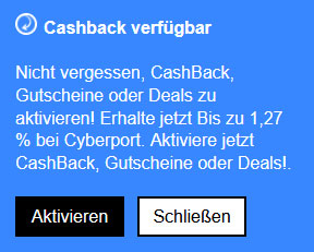 Verpasse kein Cashback & Gutscheine mehr mit unserer kostenlosen Browser-Erweiterung Erklärung - Benachrichtigungssymbol im Browser